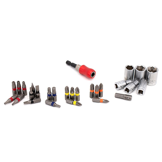 Set 28 Pezzi Punte E Inserti A Bussola Colorati | Acciaio Al Cromo Vanadio, Adattatore A Cricchetto E Portapunte Magnetico, Attacco 1/4''